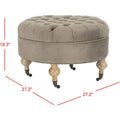 Pouf rond capitonné, 1 place — Champignon / Marine / Taupe / Granit