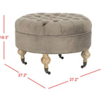 Pouf rond capitonné, 1 place — Champignon / Marine / Taupe / Granit