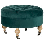 Pouf rond capitonné, 1 place — Champignon / Marine / Taupe / Granit