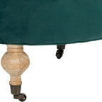 Pouf rond capitonné, 1 place — Champignon / Marine / Taupe / Granit