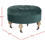 Pouf rond capitonné, 1 place — Champignon / Marine / Taupe / Granit