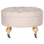 Pouf rond capitonné, 1 place — Champignon / Marine / Taupe / Granit