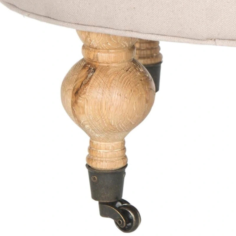 Pouf rond capitonné, 1 place — Champignon / Marine / Taupe / Granit