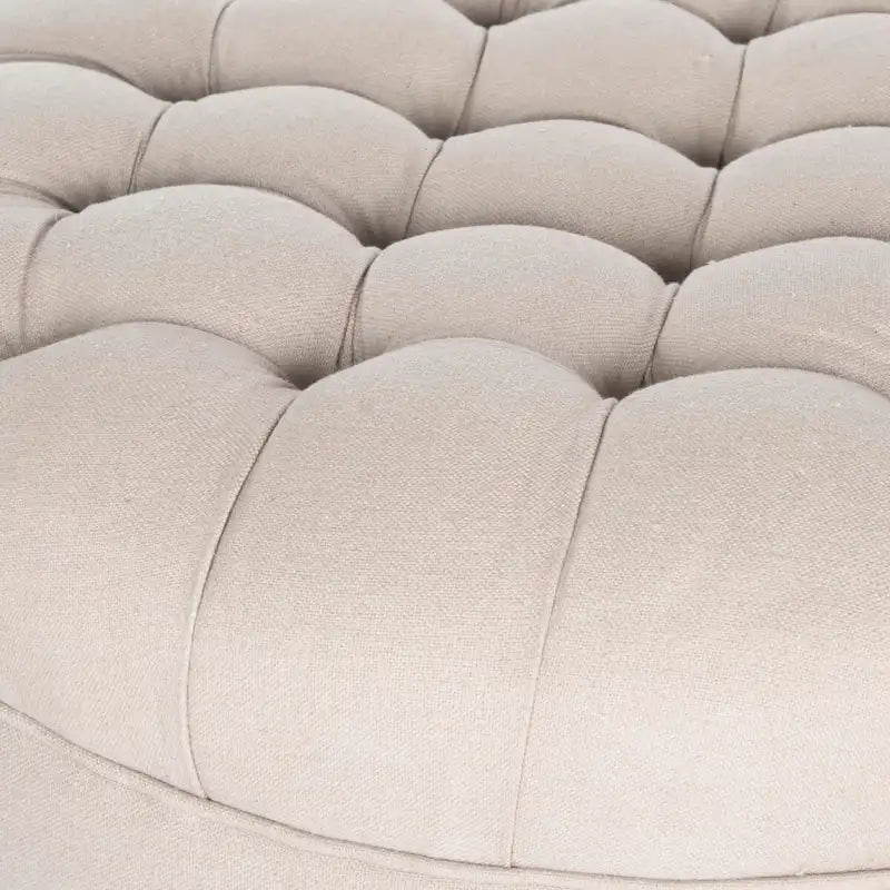 Pouf rond capitonné, 1 place — Champignon / Marine / Taupe / Granit