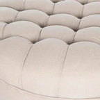 Pouf rond capitonné, 1 place — Champignon / Marine / Taupe / Granit