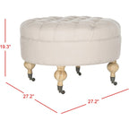 Pouf rond capitonné, 1 place — Champignon / Marine / Taupe / Granit