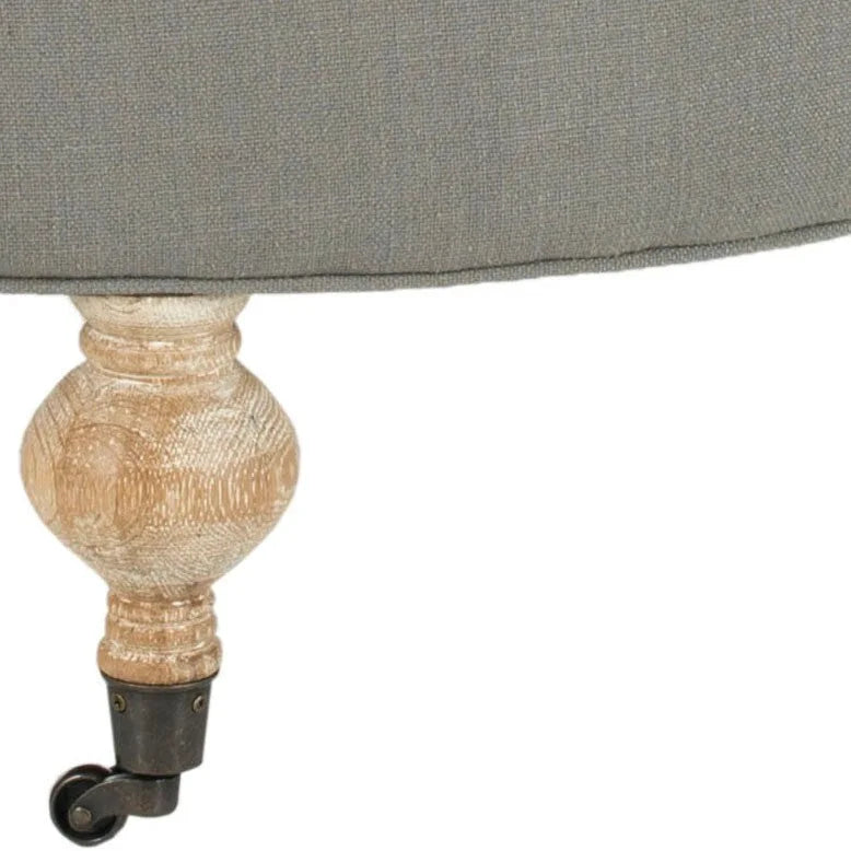 Pouf rond capitonné, 1 place — Champignon / Marine / Taupe / Granit
