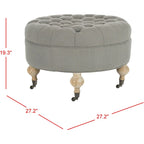 Pouf rond capitonné, 1 place — Champignon / Marine / Taupe / Granit
