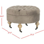 Pouf rond capitonné, 1 place — Champignon / Marine / Taupe / Granit