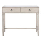 Console 2 tiroirs patinée Blanc / Gris / Greige / Noir, simple