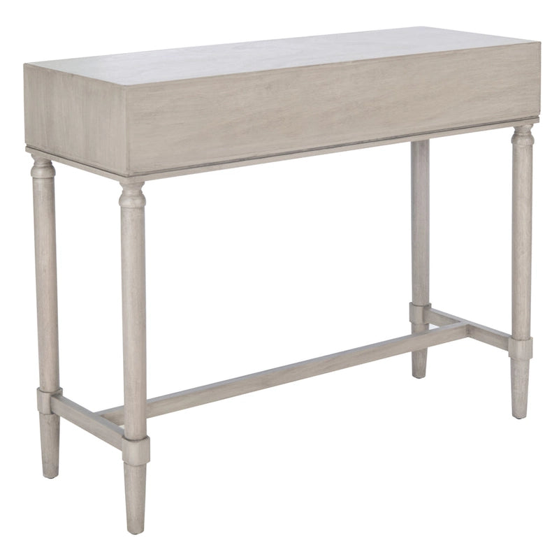 Console 2 tiroirs patinée Blanc / Gris / Greige / Noir, simple