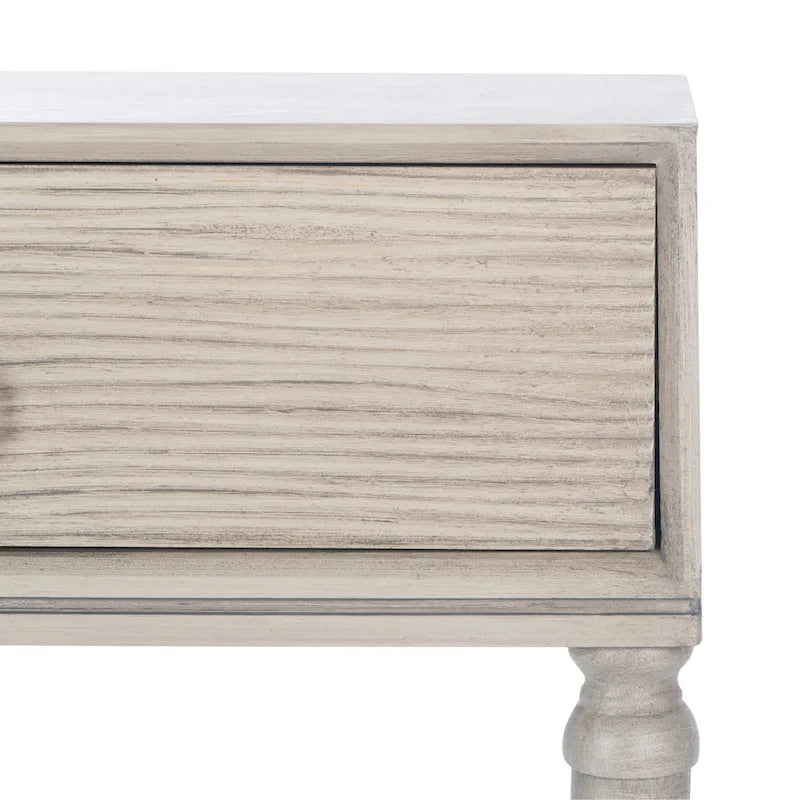 Console 2 tiroirs patinée Blanc / Gris / Greige / Noir, simple