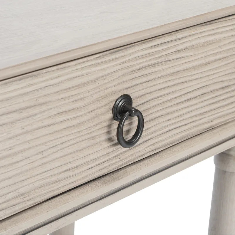 Console 2 tiroirs patinée Blanc / Gris / Greige / Noir, simple
