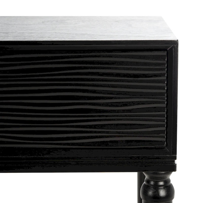 Console 2 tiroirs patinée Blanc / Gris / Greige / Noir, simple