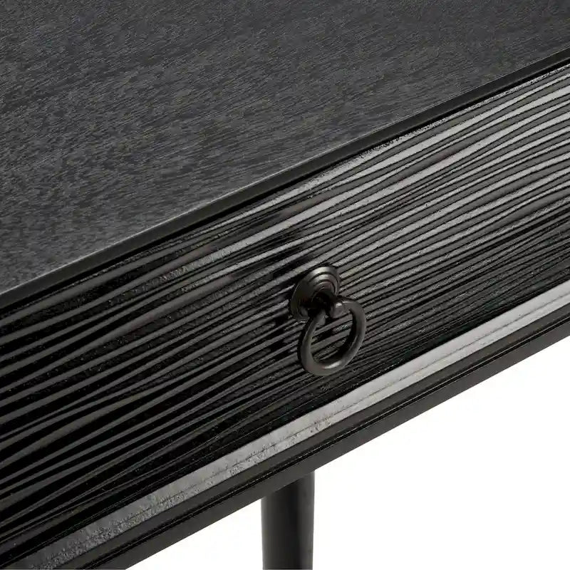 Console 2 tiroirs patinée Blanc / Gris / Greige / Noir, simple