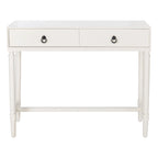 Console 2 tiroirs patinée Blanc / Gris / Greige / Noir, simple