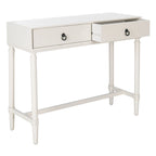 Console 2 tiroirs patinée Blanc / Gris / Greige / Noir, simple
