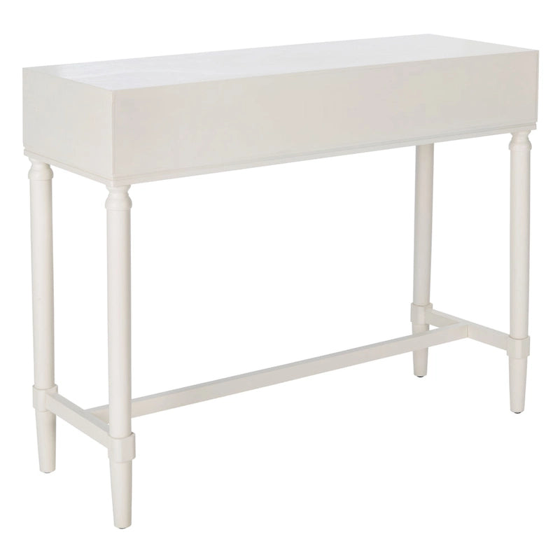Console 2 tiroirs patinée Blanc / Gris / Greige / Noir, simple