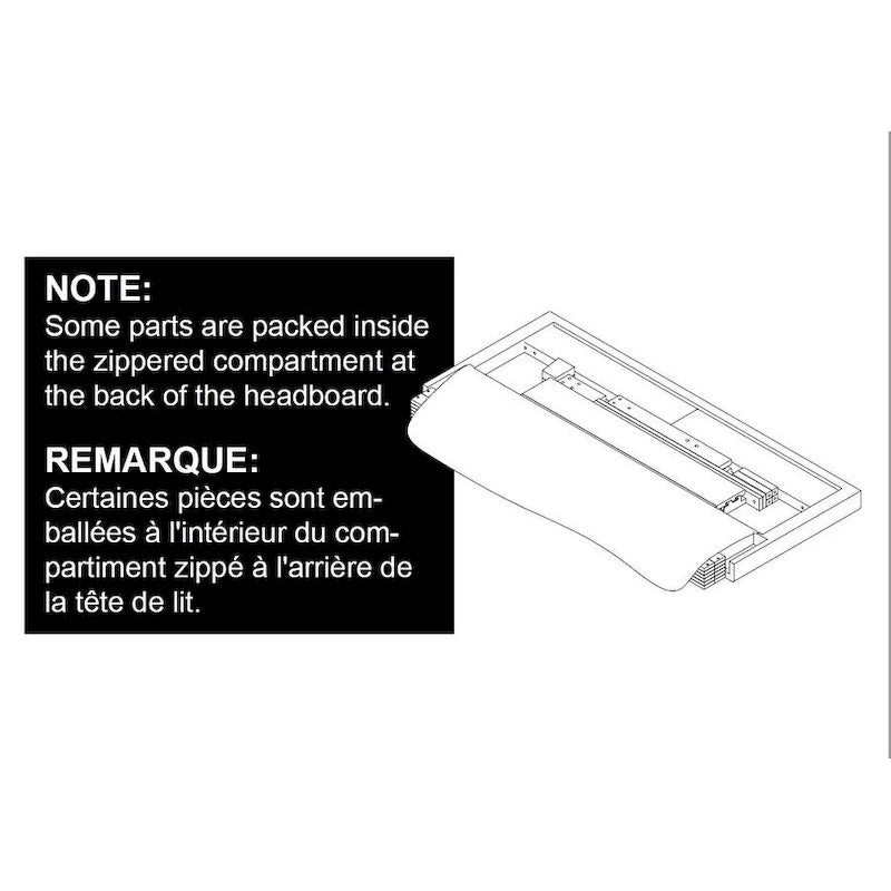 Lit simple/jumeau rembourré en tissu bleu/gris/beige – 1 personne
