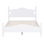 Cadre de lit plateforme en bois blanc, taille double, pour 1 personne