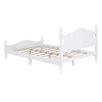 Cadre de lit plateforme en bois blanc, taille double, pour 1 personne