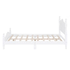 Cadre de lit plateforme en bois blanc, taille double, pour 1 personne