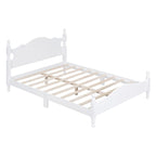 Cadre de lit plateforme en bois blanc, taille double, pour 1 personne