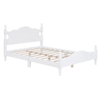 Cadre de lit plateforme en bois blanc, taille double, pour 1 personne
