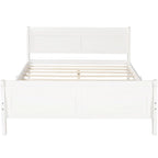 Lit traîneau avec tête de lit et pied de lit en bois espresso / blanc / chêne — Lit simple / double / grand, 1 personne