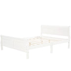 Lit traîneau avec tête de lit et pied de lit en bois espresso / blanc / chêne — Lit simple / double / grand, 1 personne