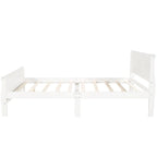 Lit traîneau avec tête de lit et pied de lit en bois espresso / blanc / chêne — Lit simple / double / grand, 1 personne