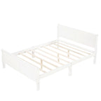 Lit traîneau avec tête de lit et pied de lit en bois espresso / blanc / chêne — Lit simple / double / grand, 1 personne