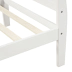 Lit traîneau avec tête de lit et pied de lit en bois espresso / blanc / chêne — Lit simple / double / grand, 1 personne