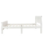 Lit traîneau avec tête de lit et pied de lit en bois espresso / blanc / chêne — Lit simple / double / grand, 1 personne