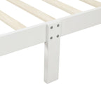 Lit traîneau avec tête de lit et pied de lit en bois espresso / blanc / chêne — Lit simple / double / grand, 1 personne