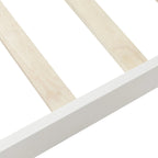 Lit traîneau avec tête de lit et pied de lit en bois espresso / blanc / chêne — Lit simple / double / grand, 1 personne