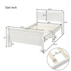 Lit traîneau avec tête de lit et pied de lit en bois espresso / blanc / chêne — Lit simple / double / grand, 1 personne