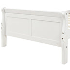 Lit traîneau avec tête de lit et pied de lit en bois espresso / blanc / chêne — Lit simple / double / grand, 1 personne