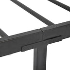 Cadre de lit plateforme en métal noir avec tête et pied de lit – Simple / Double / Grand