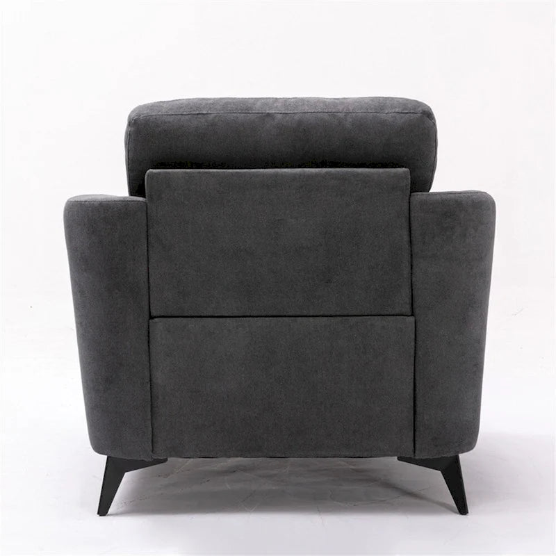 Ensemble de canapé 3 pièces capitonné en velours gris (canapé + causeuse + fauteuil)