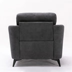 Ensemble de canapé 3 pièces capitonné en velours gris (canapé + causeuse + fauteuil)
