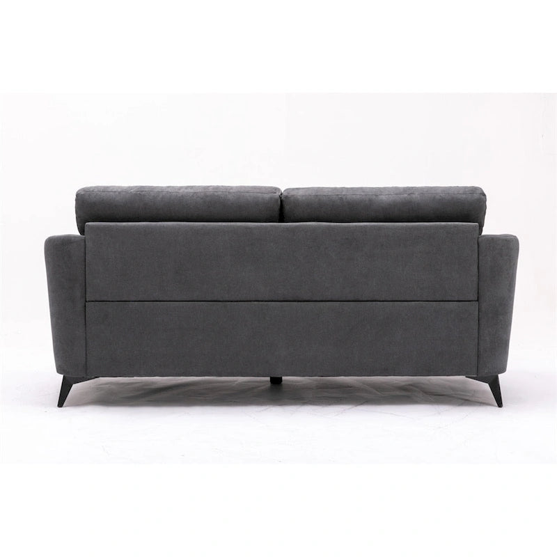 Ensemble de canapé 3 pièces capitonné en velours gris (canapé + causeuse + fauteuil)