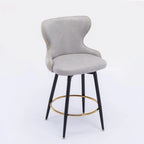 Lot de 2 tabourets de bar pivotants hauteur comptoir, Orange / Gris clair / Gris foncé / Beige