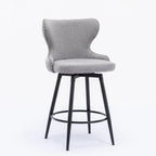 Lot de 2 tabourets de bar pivotants hauteur comptoir, Orange / Gris clair / Gris foncé / Beige