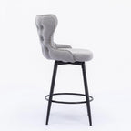 Lot de 2 tabourets de bar pivotants hauteur comptoir, Orange / Gris clair / Gris foncé / Beige