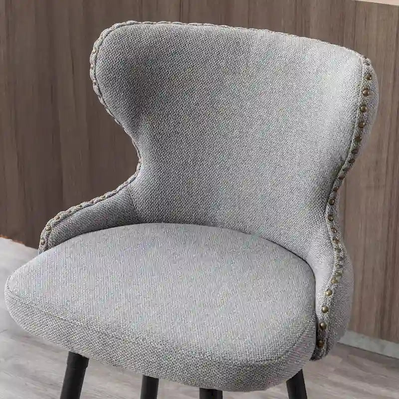 Lot de 2 tabourets de bar pivotants hauteur comptoir, Orange / Gris clair / Gris foncé / Beige