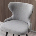 Lot de 2 tabourets de bar pivotants hauteur comptoir, Orange / Gris clair / Gris foncé / Beige