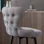 Lot de 2 tabourets de bar pivotants hauteur comptoir, Orange / Gris clair / Gris foncé / Beige