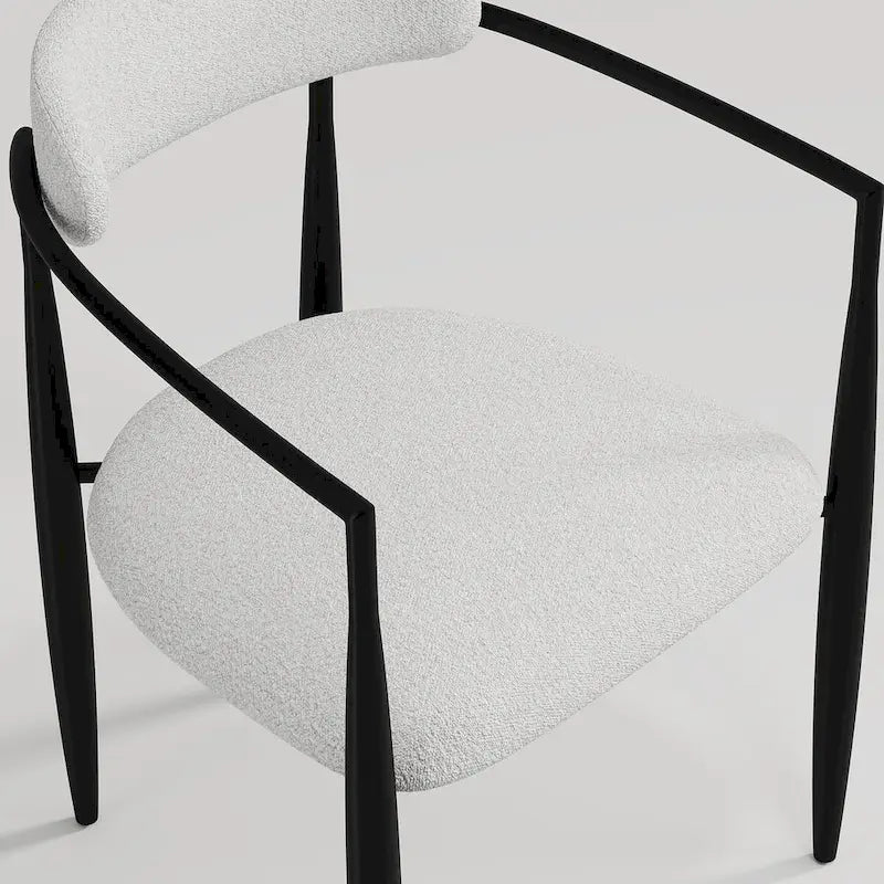 Ensemble de salle à manger extensible en pierre frittée blanche pour 6 à 8 personnes, avec 8 chaises en tissu