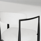 Ensemble de salle à manger extensible en pierre frittée blanche pour 6 à 8 personnes, avec 8 chaises en tissu